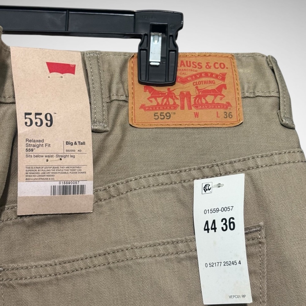 Levi's Jeans Mens 44X36 Relaxed Straight 559 Levi Jeans Big And Tall Brown Denim - Picture 3 of 8